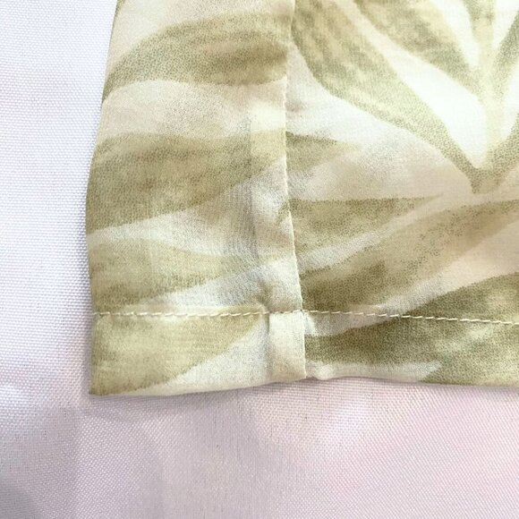 OYSHO WHITE GREEN LEAVES PATTERN SHEER LIGHTWEIGHT BELTED ROBE COVER-UP - M - Picture 9 of 10